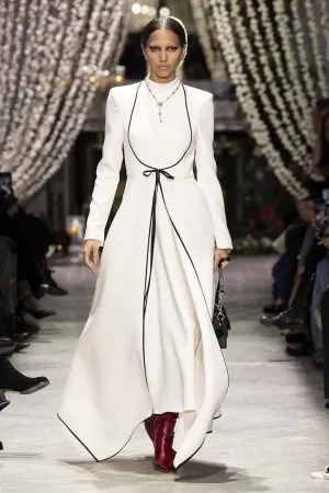Ivory Cady Angrakha Dress with Tie-Front Detail
