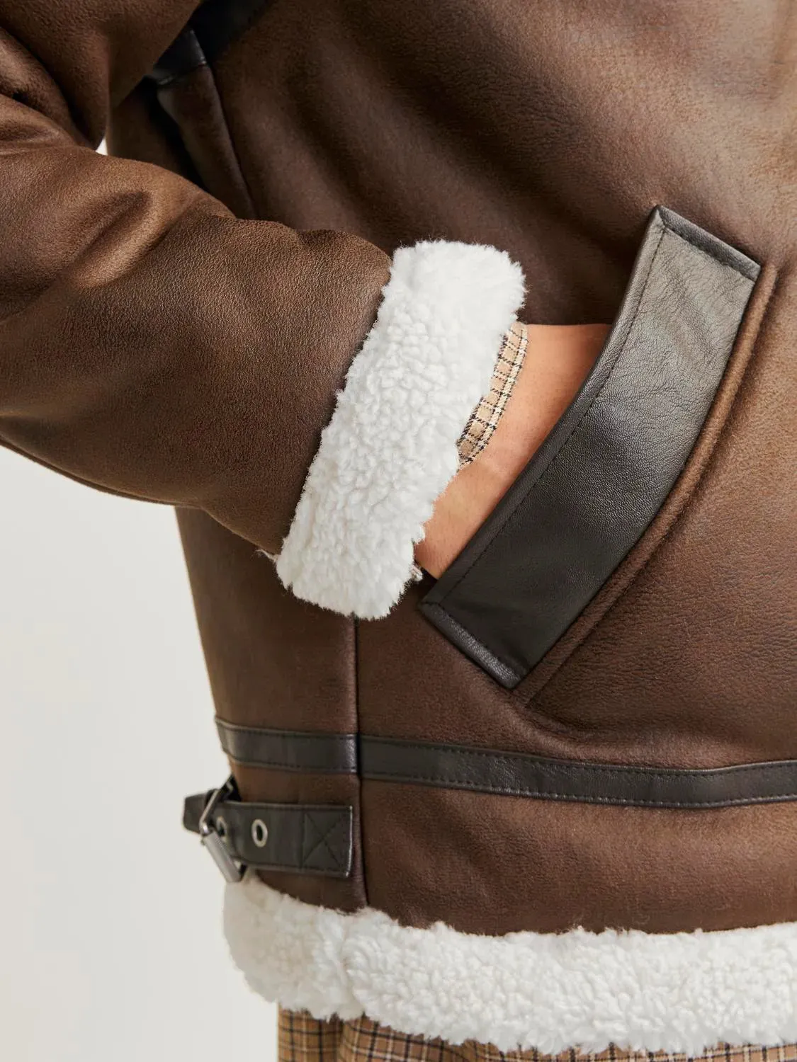 Jack Jones Cole Aviator Jacket Chocolate Brown