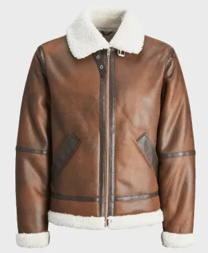 Jack Jones Cole Aviator Jacket Chocolate Brown