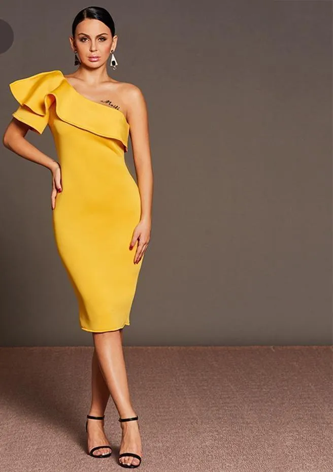 Jennie Asymmetric One Shoulder Dress