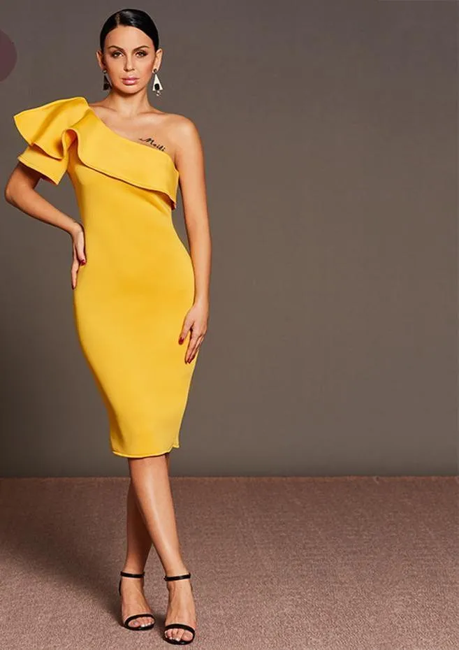 Jennie Asymmetric One Shoulder Dress