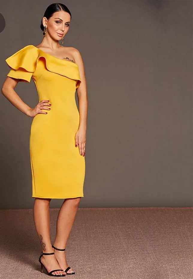 Jennie Asymmetric One Shoulder Dress