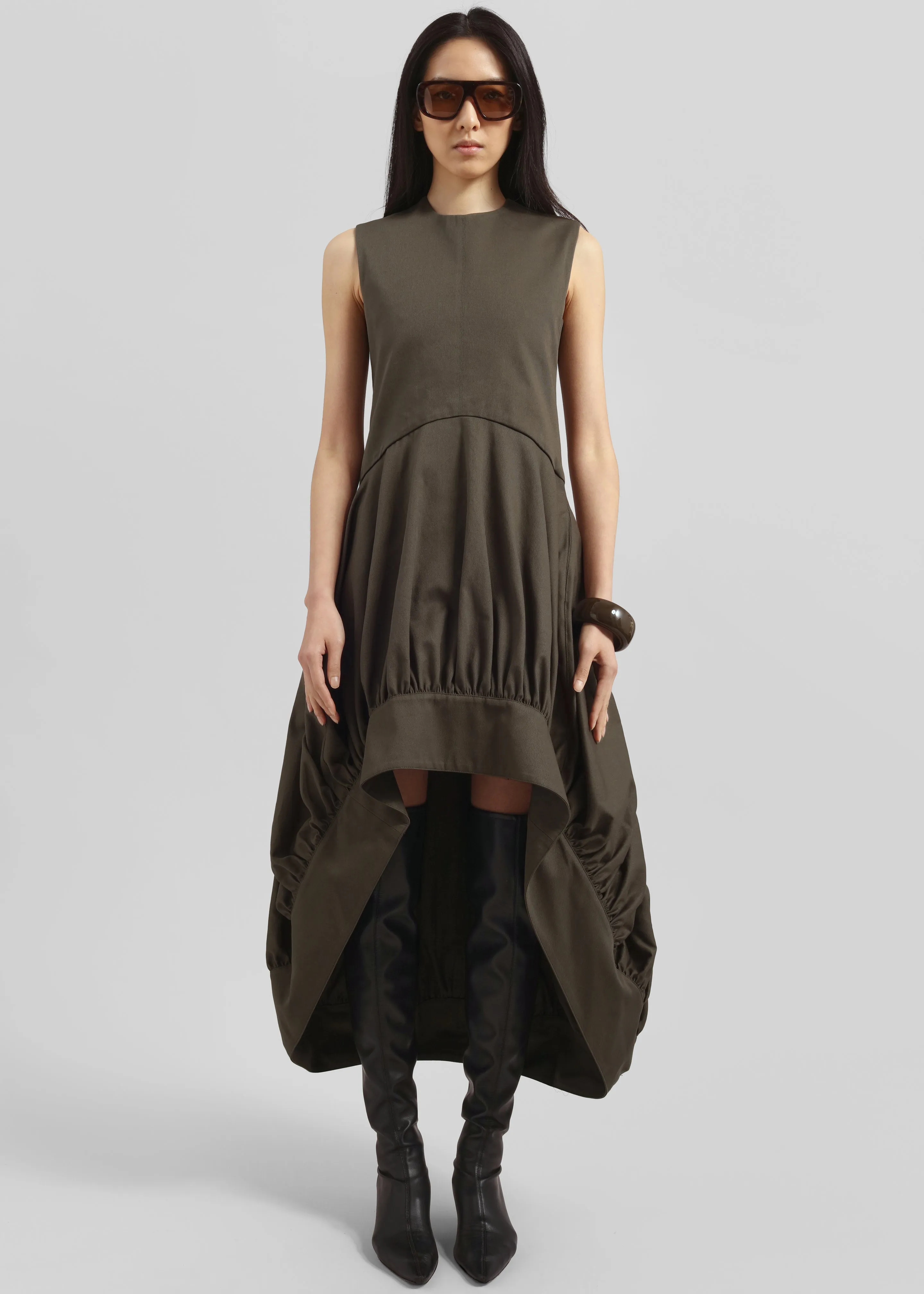 JW Anderson Balloon Hem Sleeveless Dress - Khaki