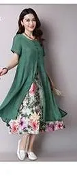 Karen Black Asymmetric Summer Linen Dress M - 6XL
