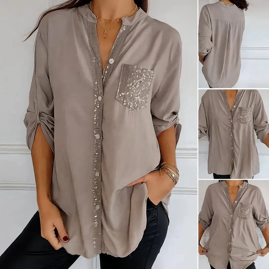 Karen – Patchwork Sequin Top