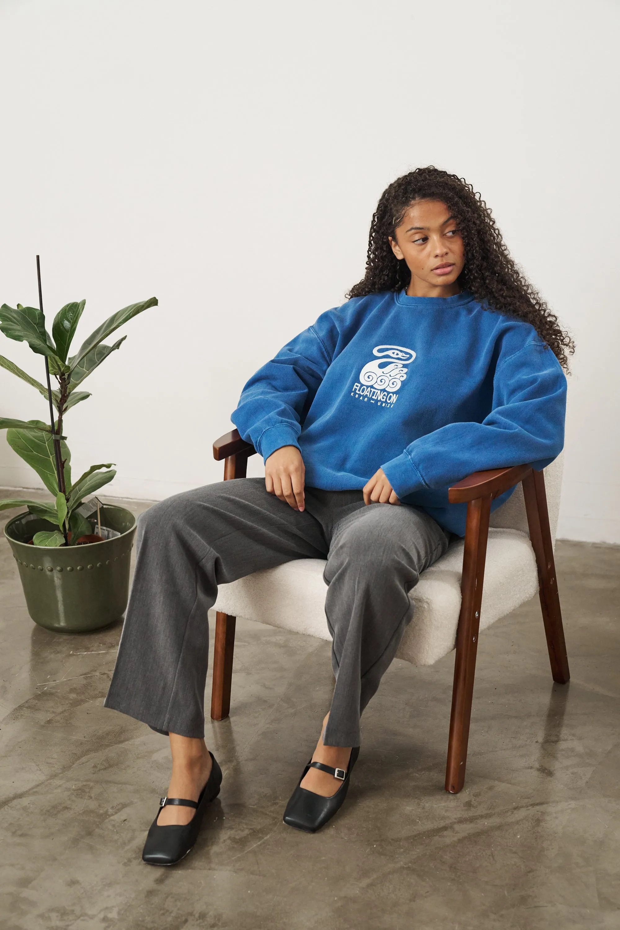 KBAR X UN:IK 'Floating On' Vintage Washed Sweater - Blue