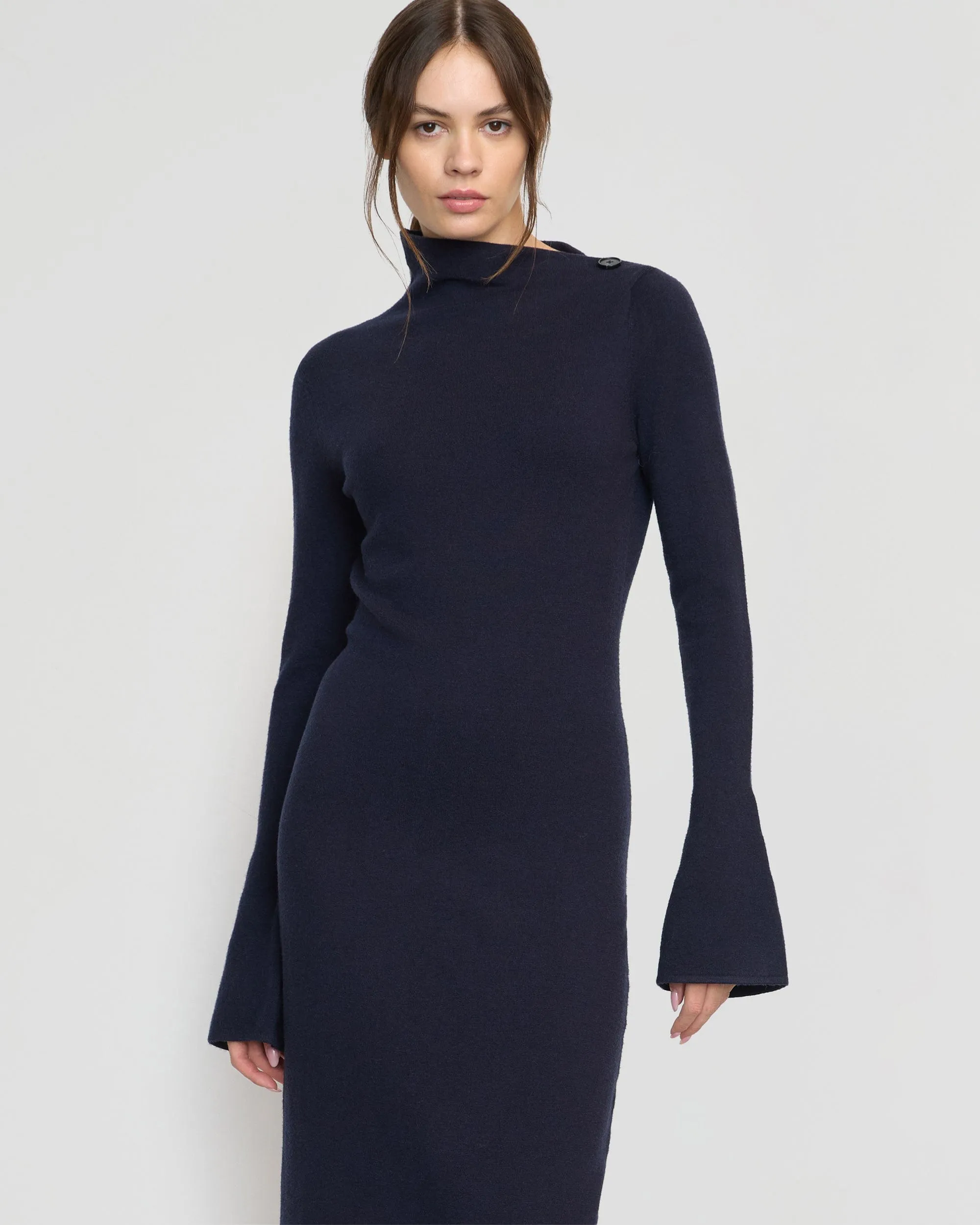 Keaton Bell-Sleeve Midi Dress