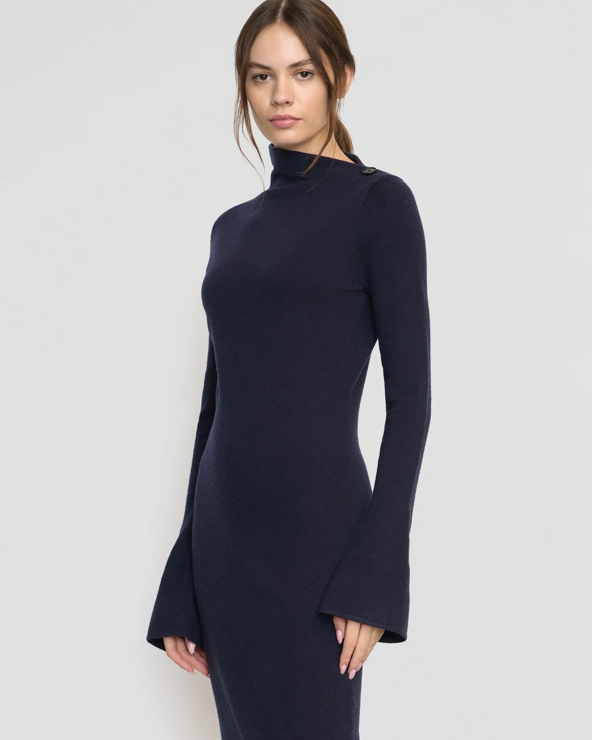 Keaton Bell-Sleeve Midi Dress