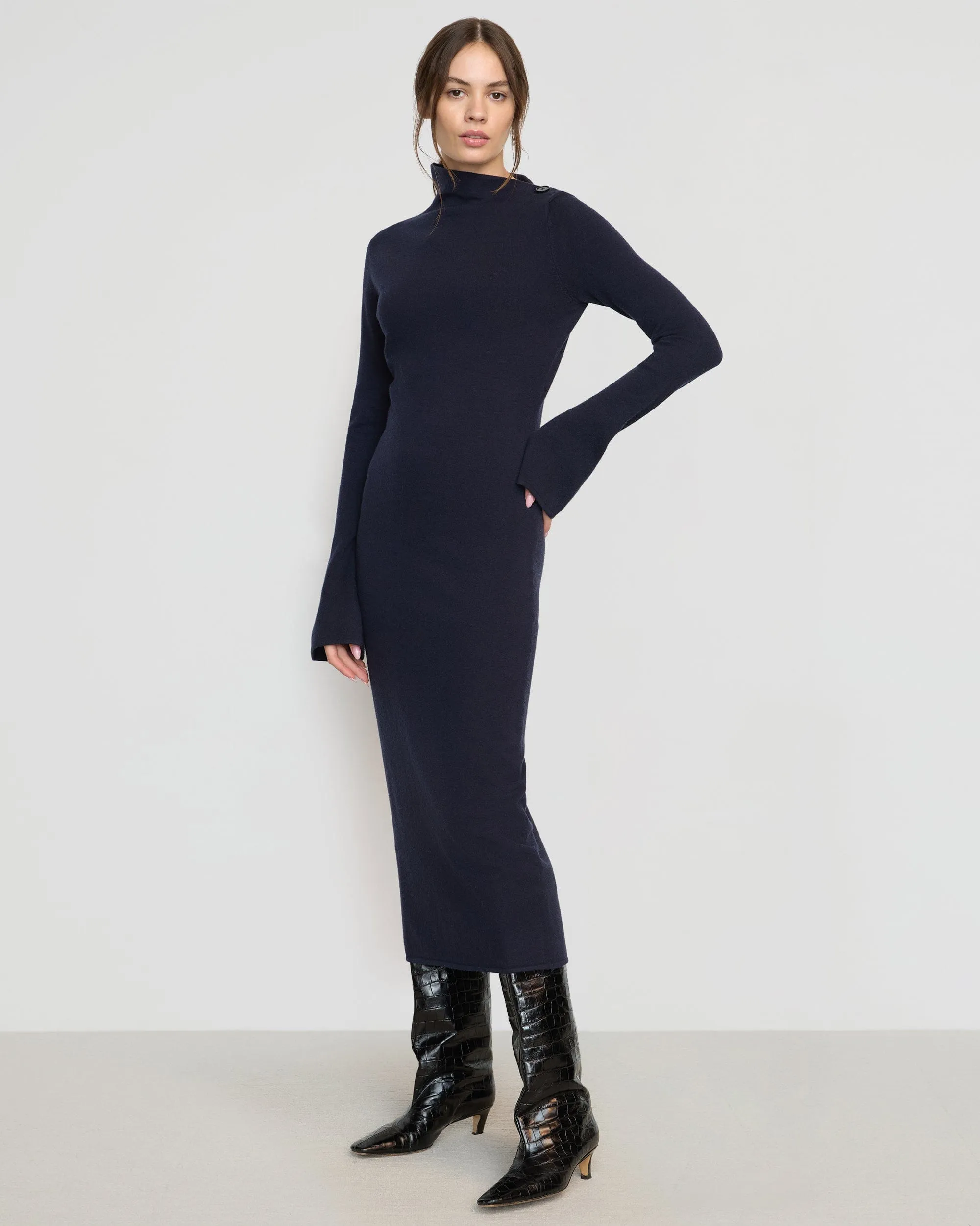 Keaton Bell-Sleeve Midi Dress