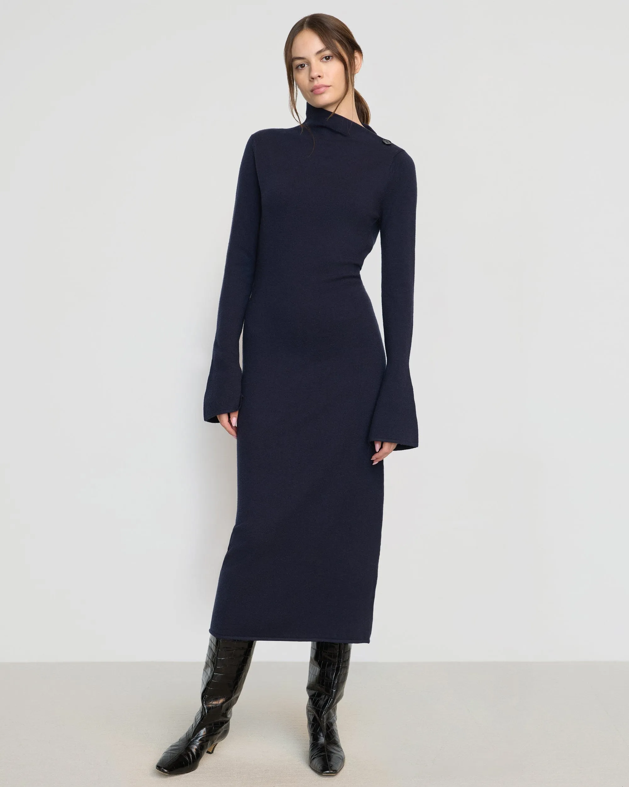 Keaton Bell-Sleeve Midi Dress