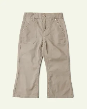 Khaki Boot Leg Trousers