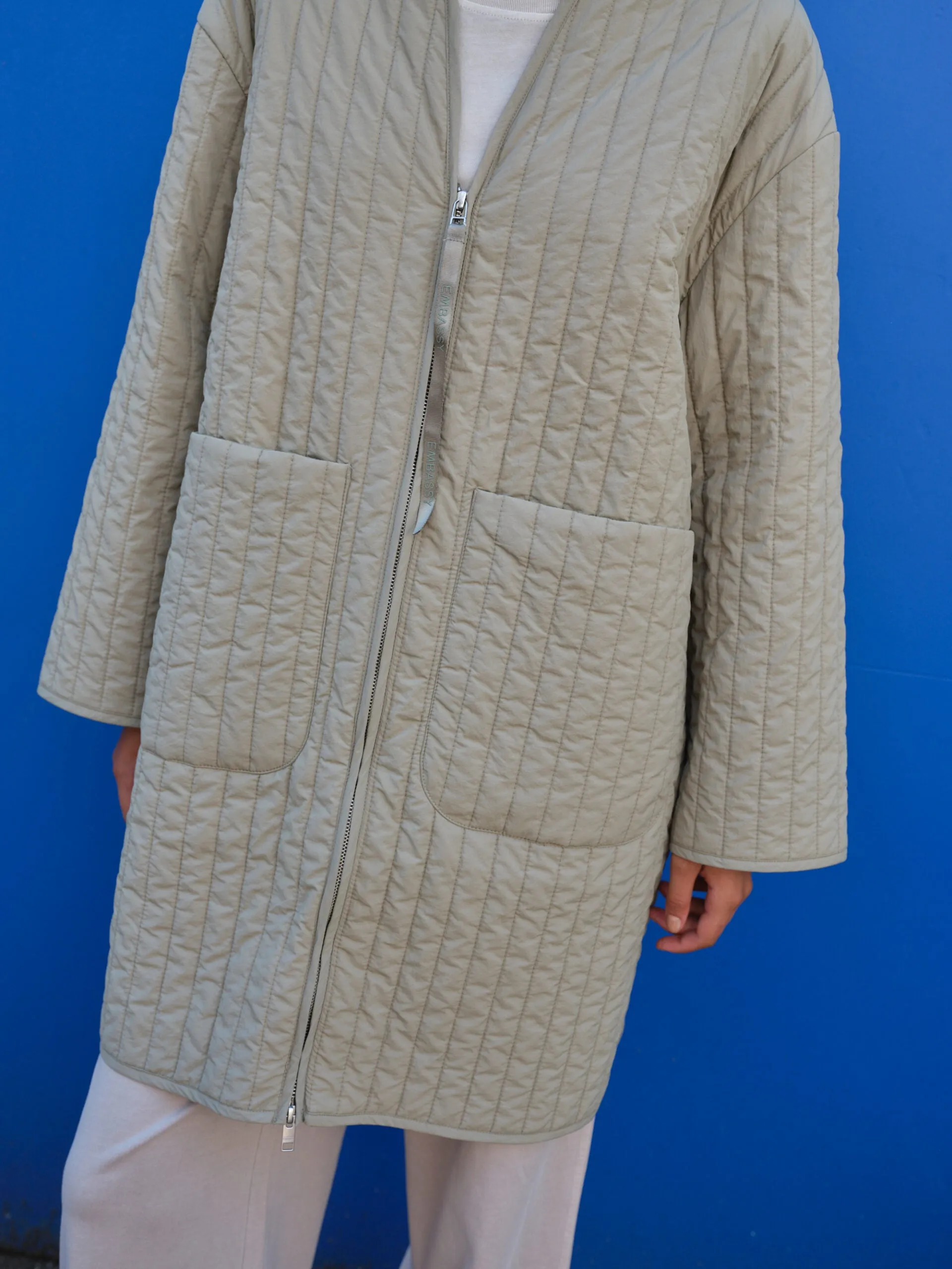 KHIVA COAT in PALE OLIVE