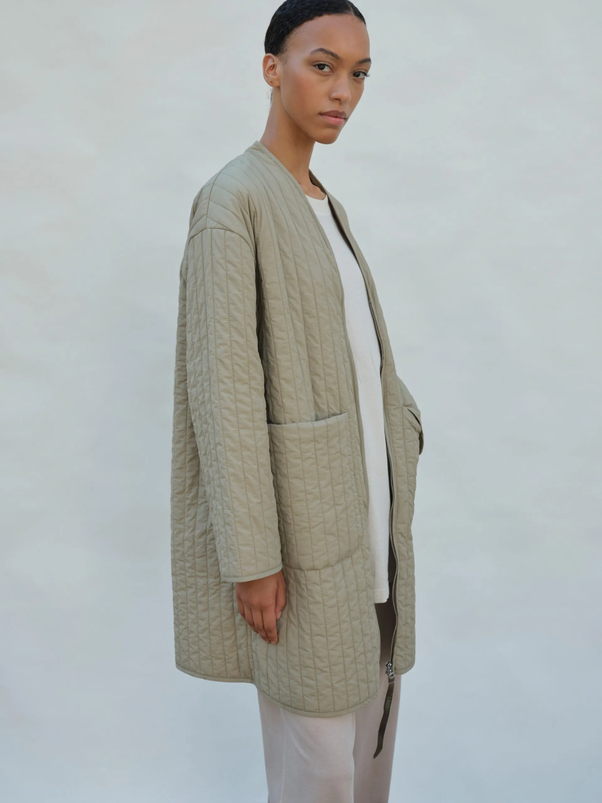 KHIVA COAT in PALE OLIVE