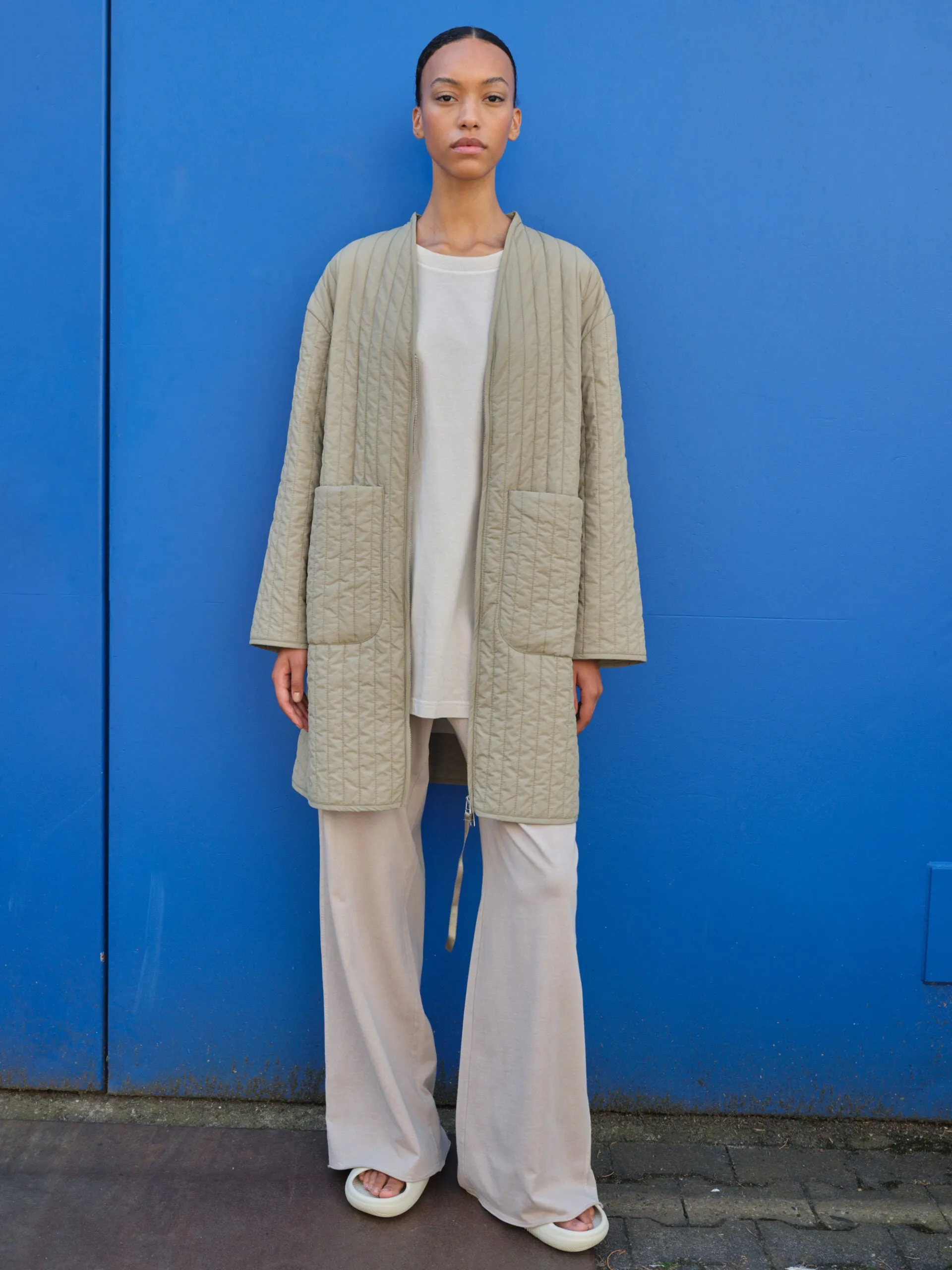 KHIVA COAT in PALE OLIVE