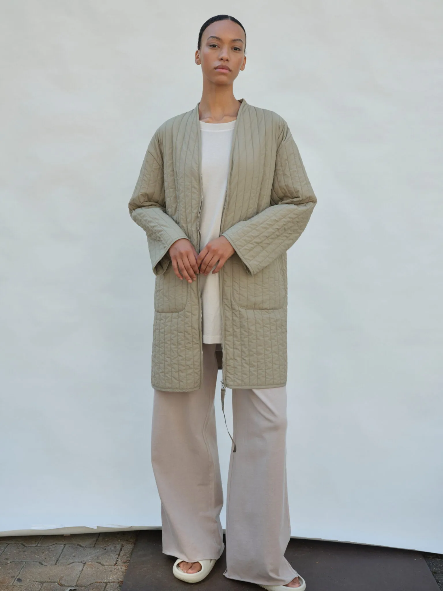 KHIVA COAT in PALE OLIVE