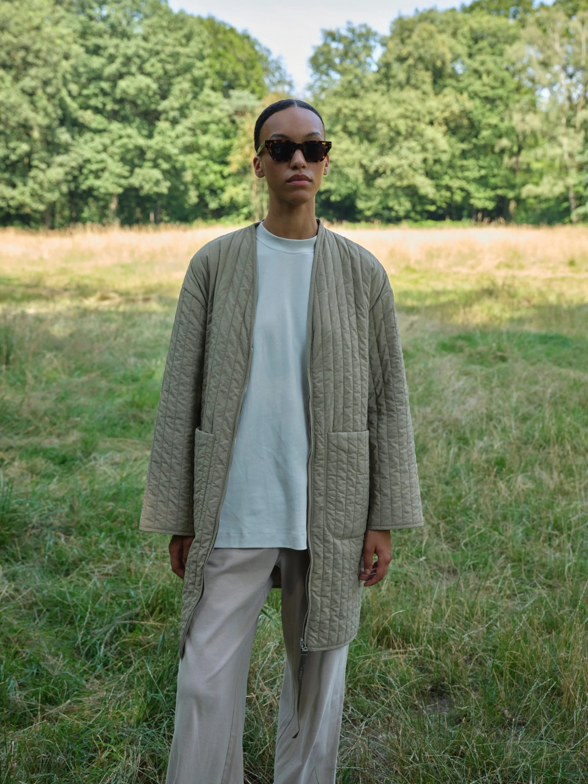 KHIVA COAT in PALE OLIVE