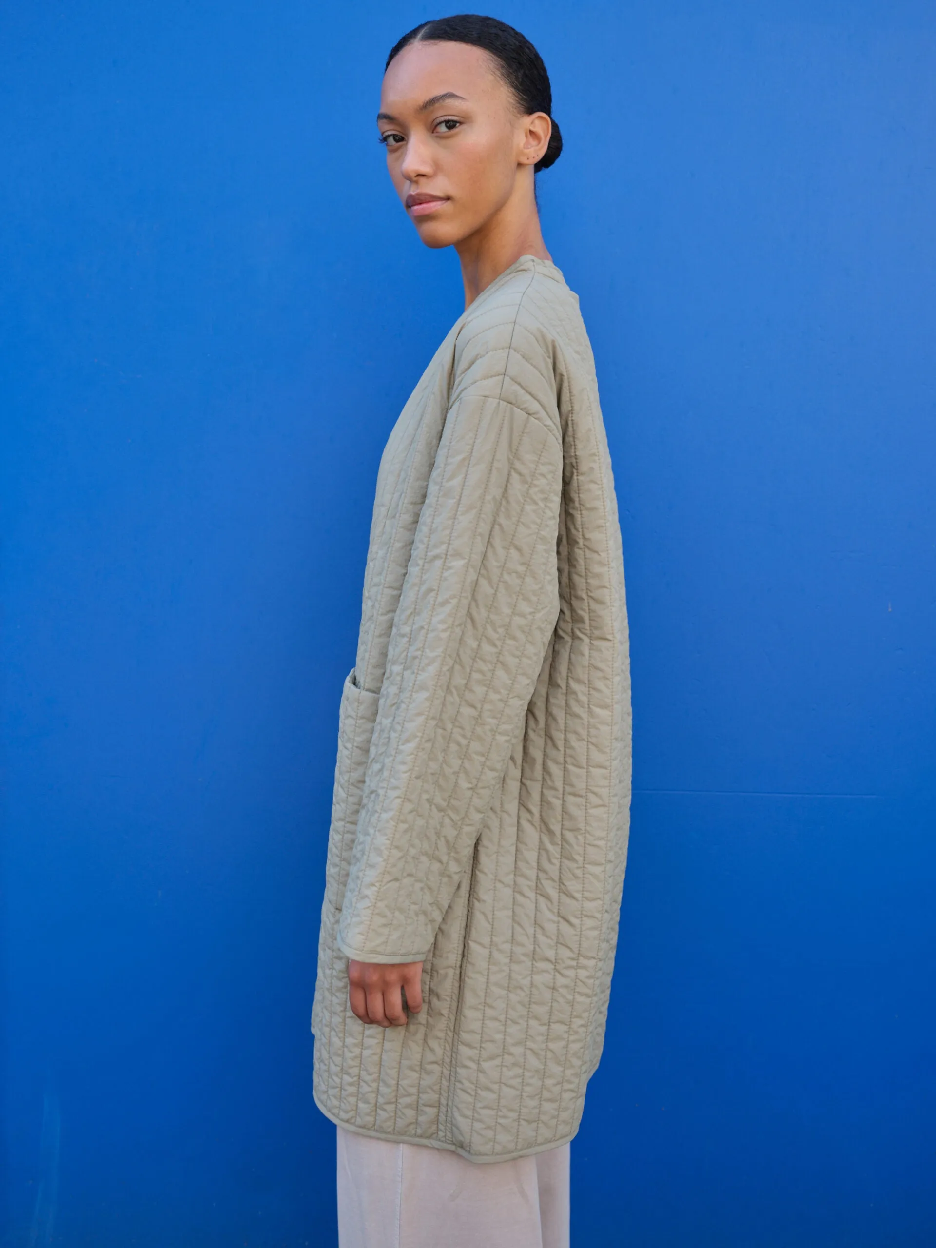 KHIVA COAT in PALE OLIVE