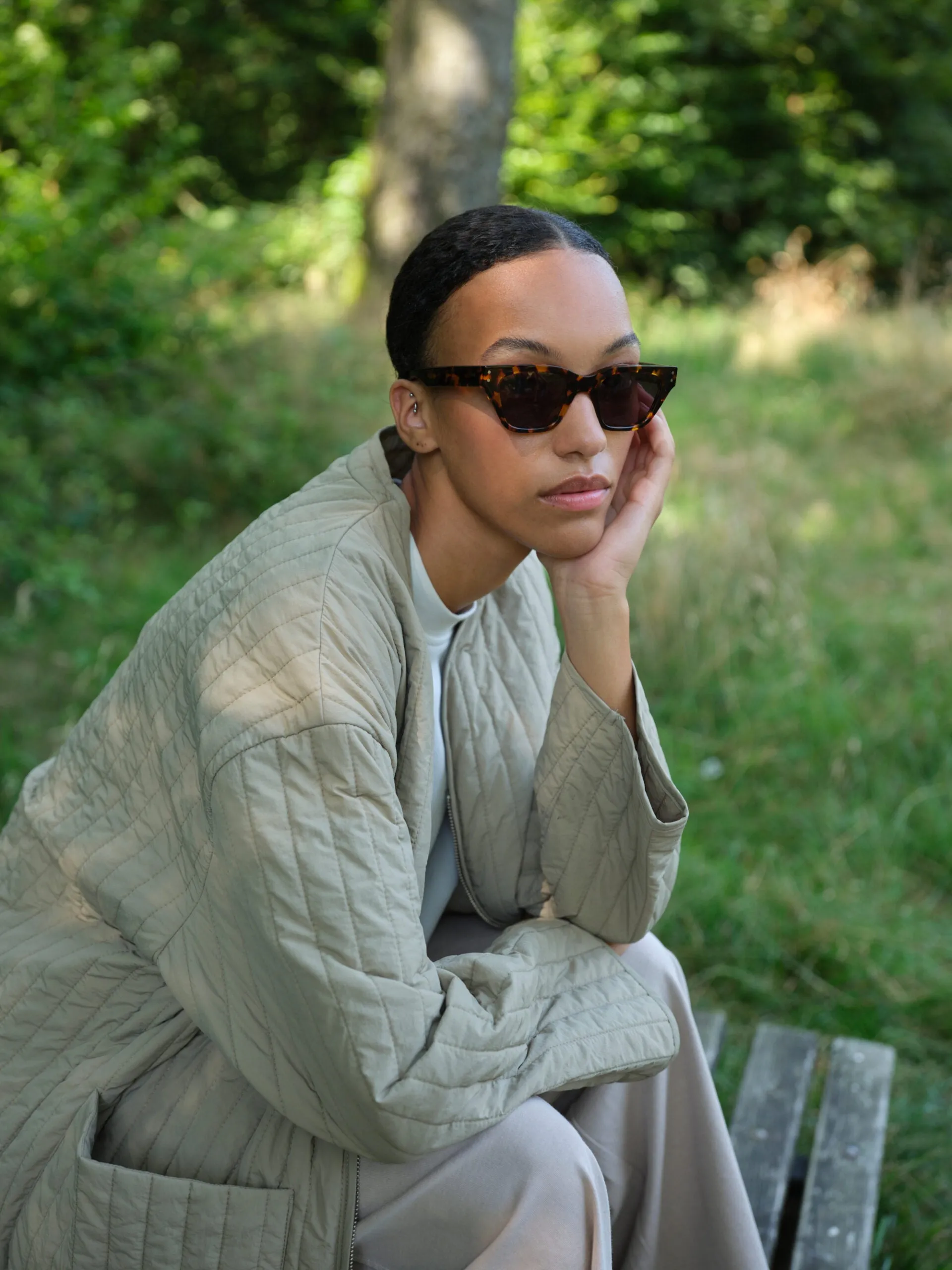 KHIVA COAT in PALE OLIVE