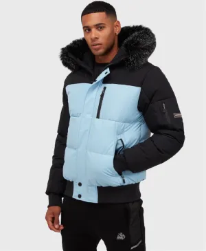 Kings Will Dream Sanders Puffer Bomber Jacket Sky Blue