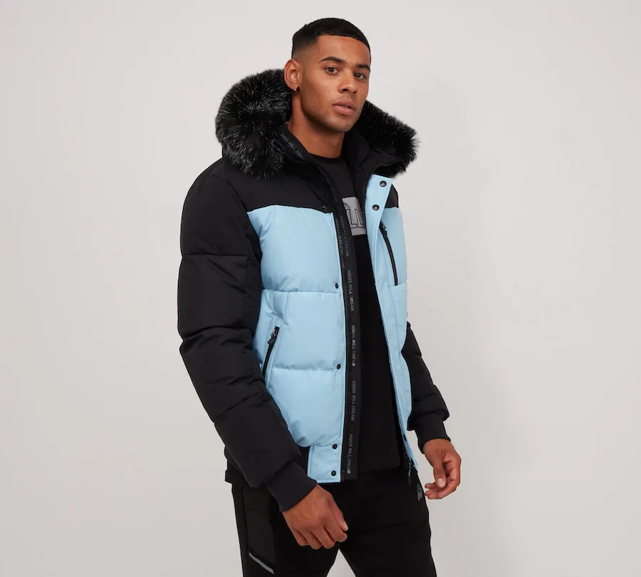 Kings Will Dream Sanders Puffer Bomber Jacket Sky Blue