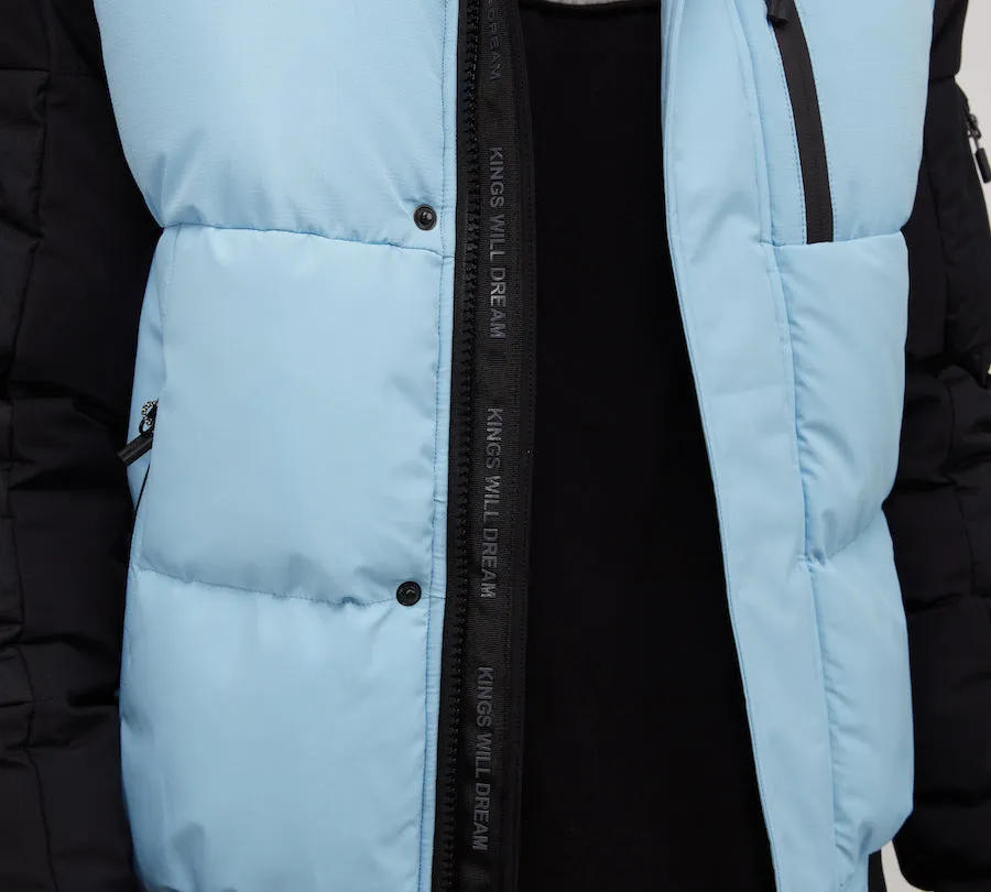 Kings Will Dream Sanders Puffer Bomber Jacket Sky Blue