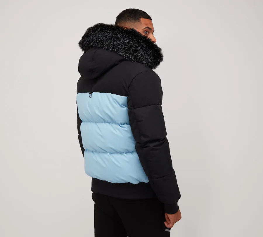Kings Will Dream Sanders Puffer Bomber Jacket Sky Blue