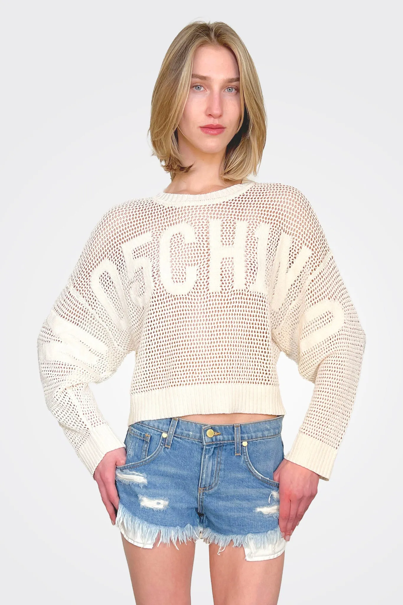 Knit Logo Sweater - Cream