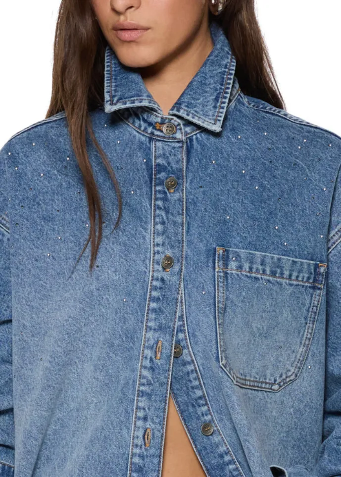 KSUBI Oversized Long Sleeve Komet Shirt - Denim