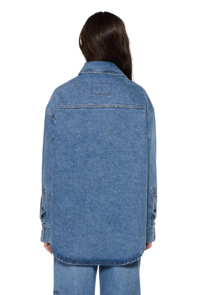 KSUBI Oversized Long Sleeve Komet Shirt - Denim