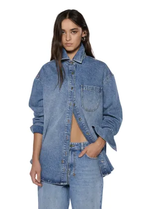 KSUBI Oversized Long Sleeve Komet Shirt - Denim