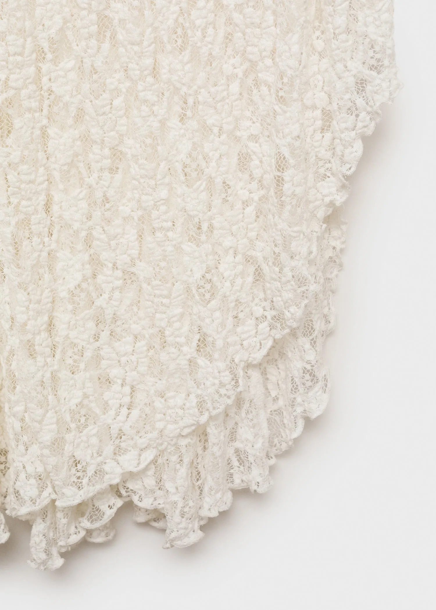 Lace dress with draped neck