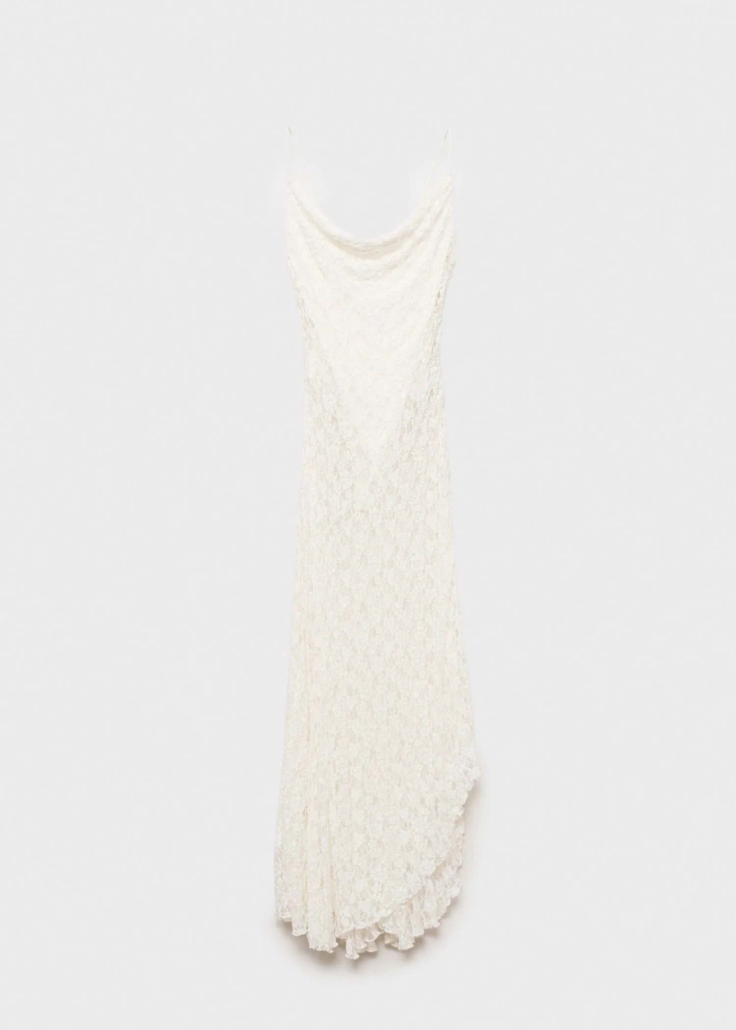 Lace dress with draped neck