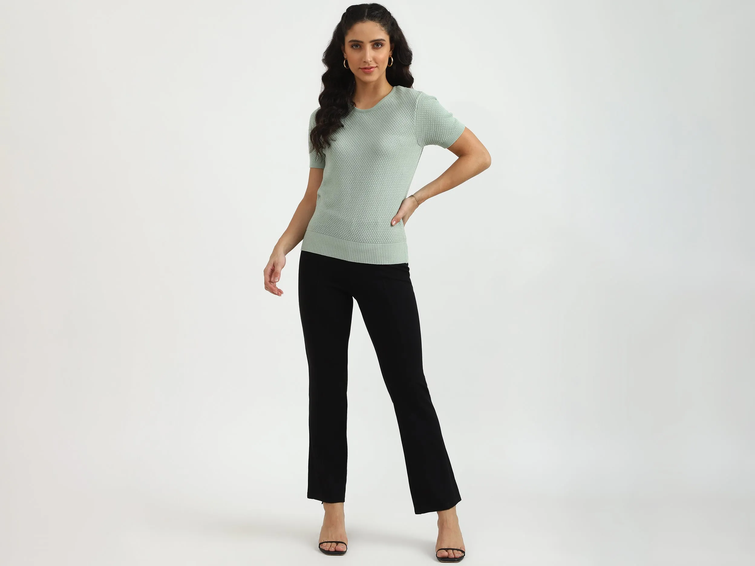 Ladies Solid Knitted Pants