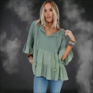 Laurel Green Blouse: Tie Split Happens (and Looks Amazing) 🤣 Needful Things