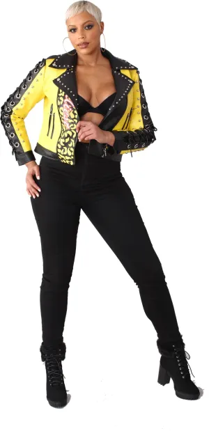 Leather Graffiti Jacket- 81778