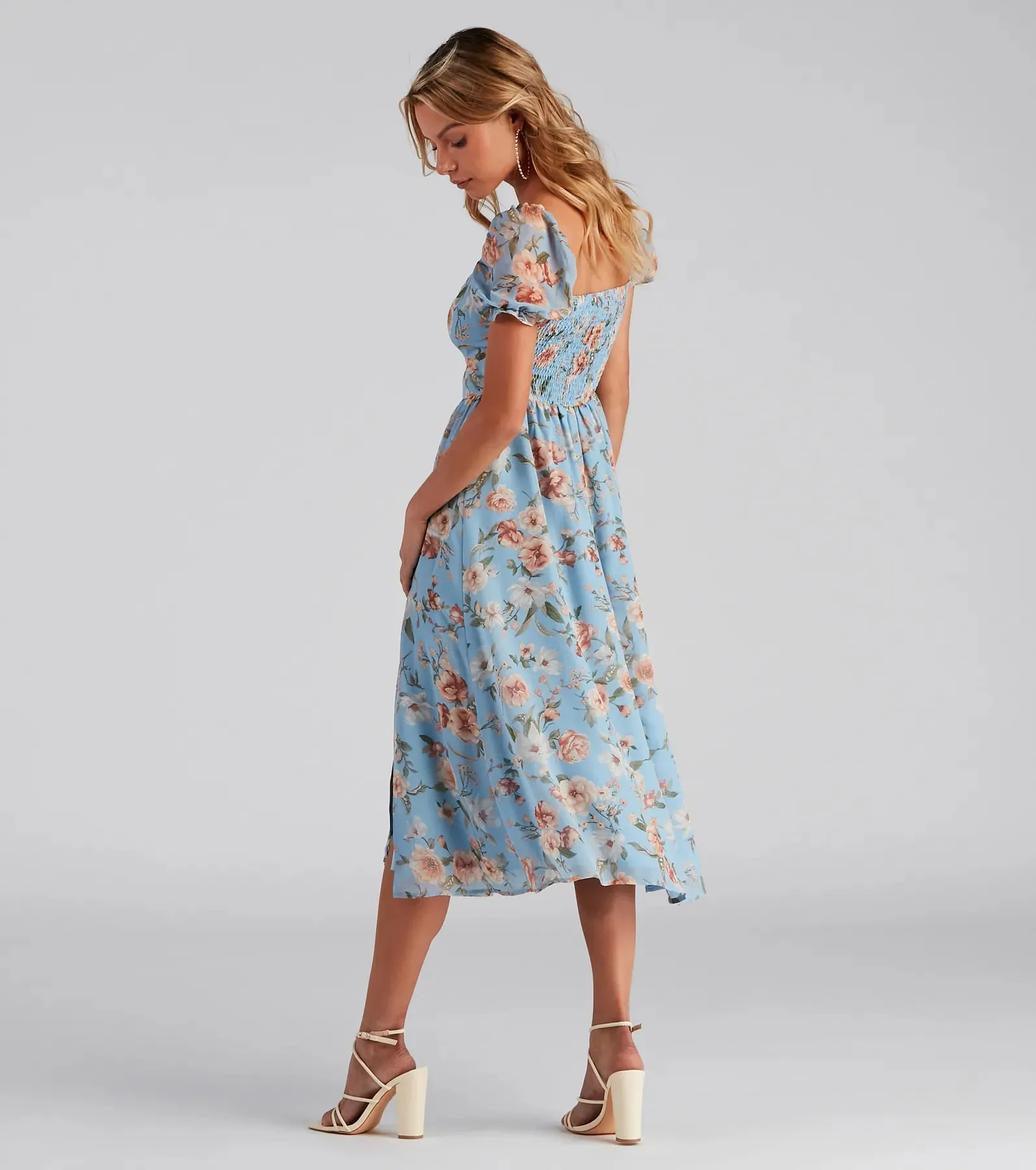 Life's A Breeze Floral Cutout Midi Dress