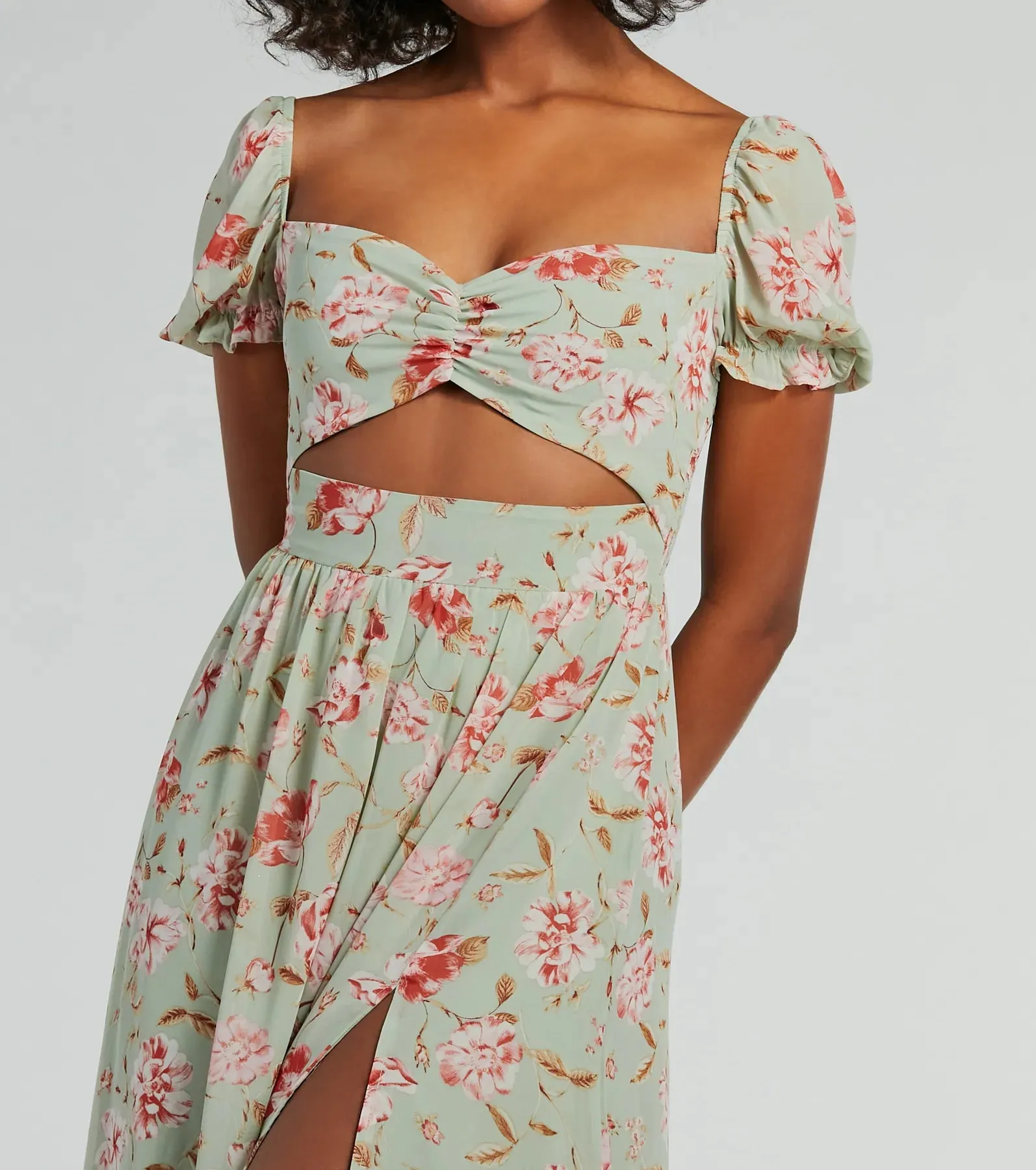 Life's A Breeze Floral Cutout Midi Dress