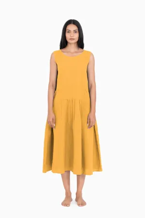 Linen Penelope Dress-Sunburnt Yellow