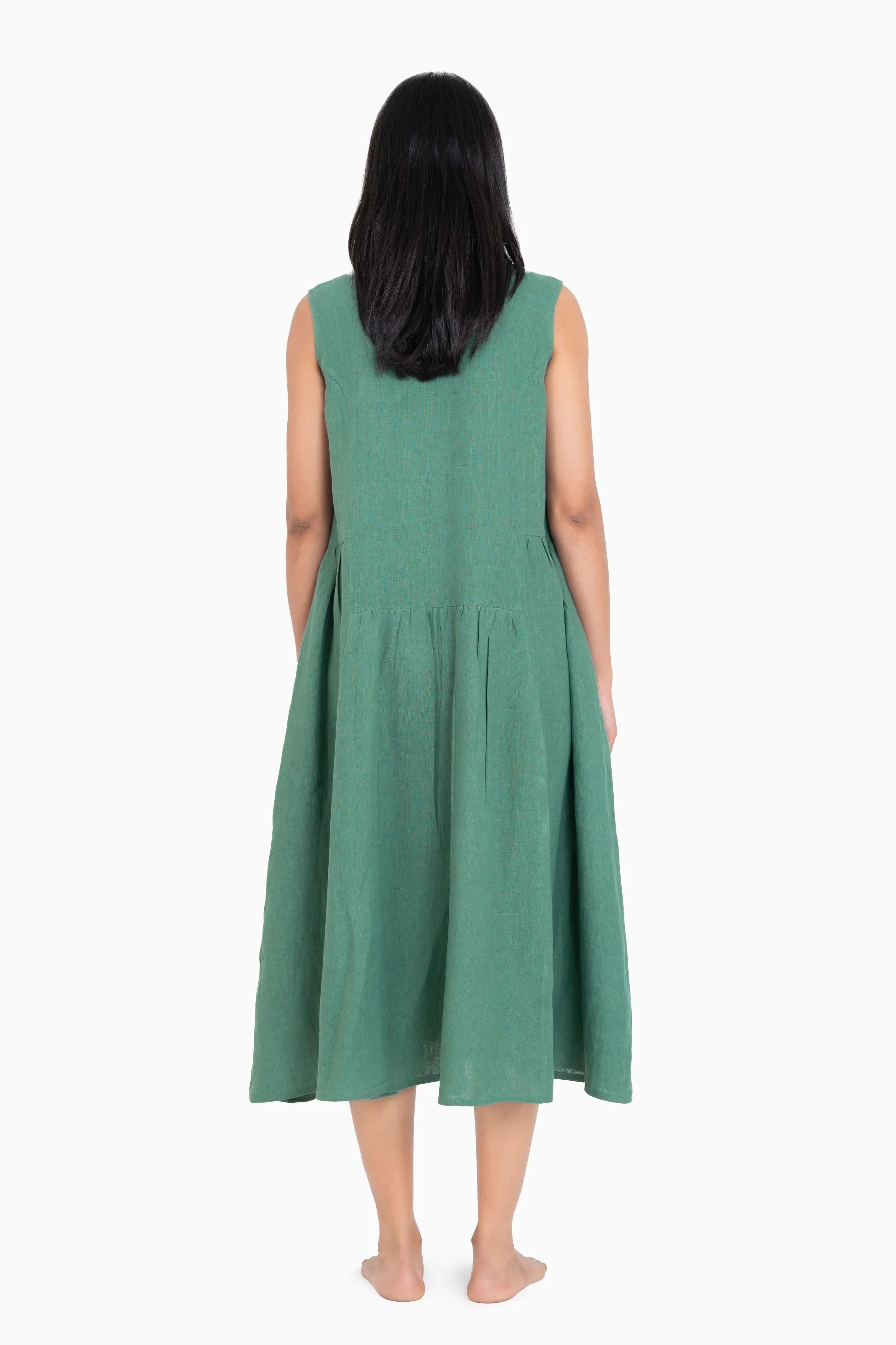 Linen Penelope Dress-Sunburnt Yellow
