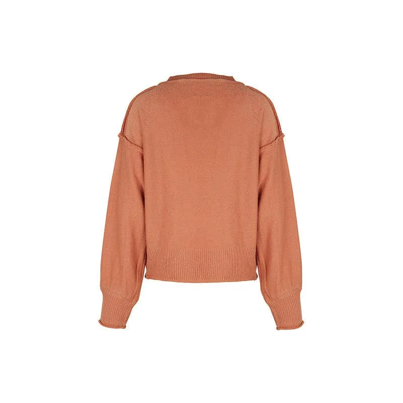 Long-sleeved Solid Color European and American Sweater