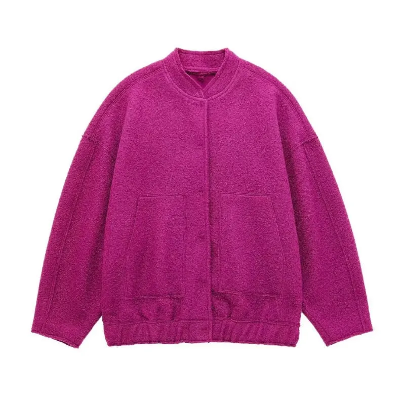 Long-sleeved tops for women: Hidden buttons, round neckline - Trendy fashion for any season
