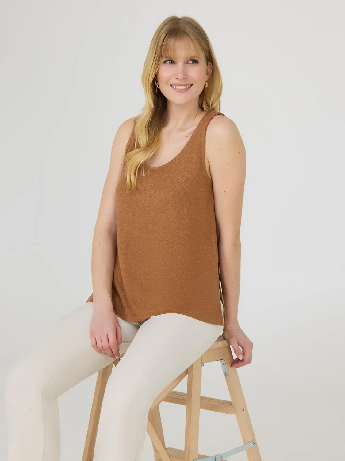 Loose Knit Sweater Tank Top