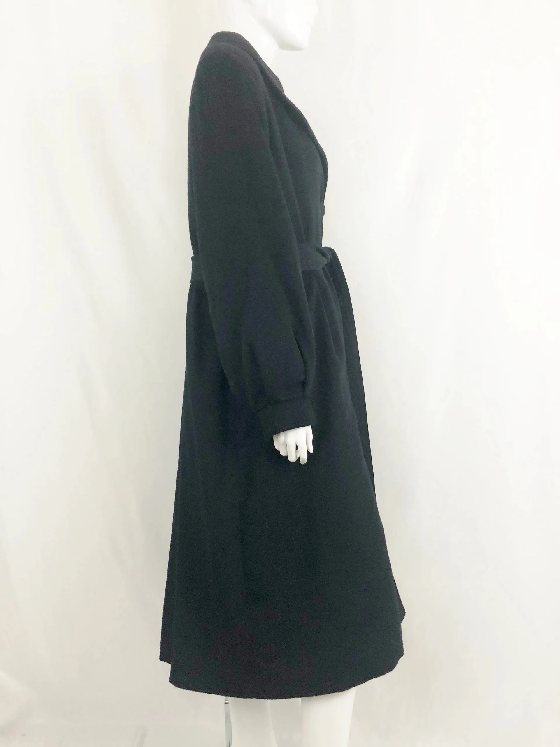 Loro Piana Belted Cashmere Coat With Mink Liner Size L
