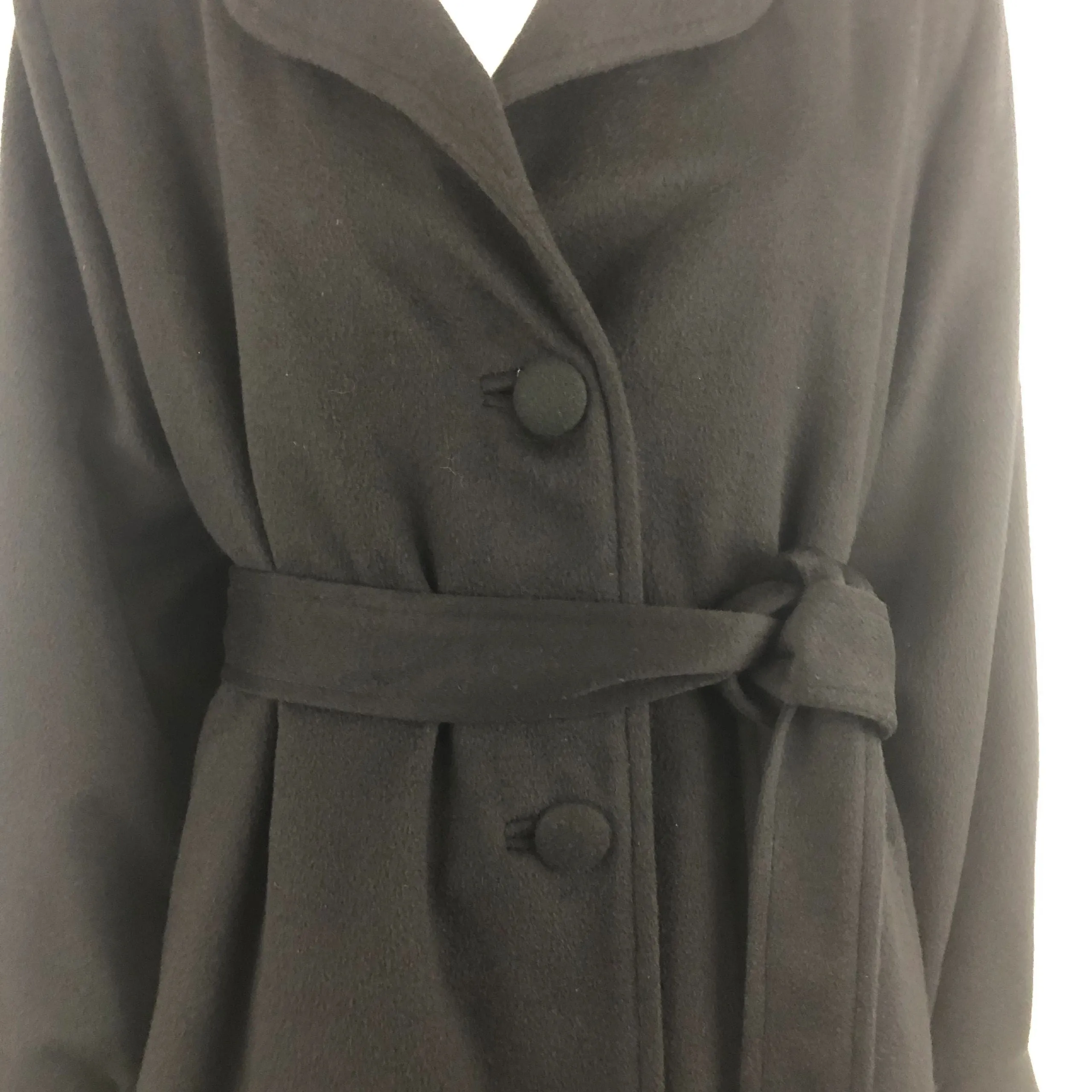 Loro Piana Belted Cashmere Coat With Mink Liner Size L