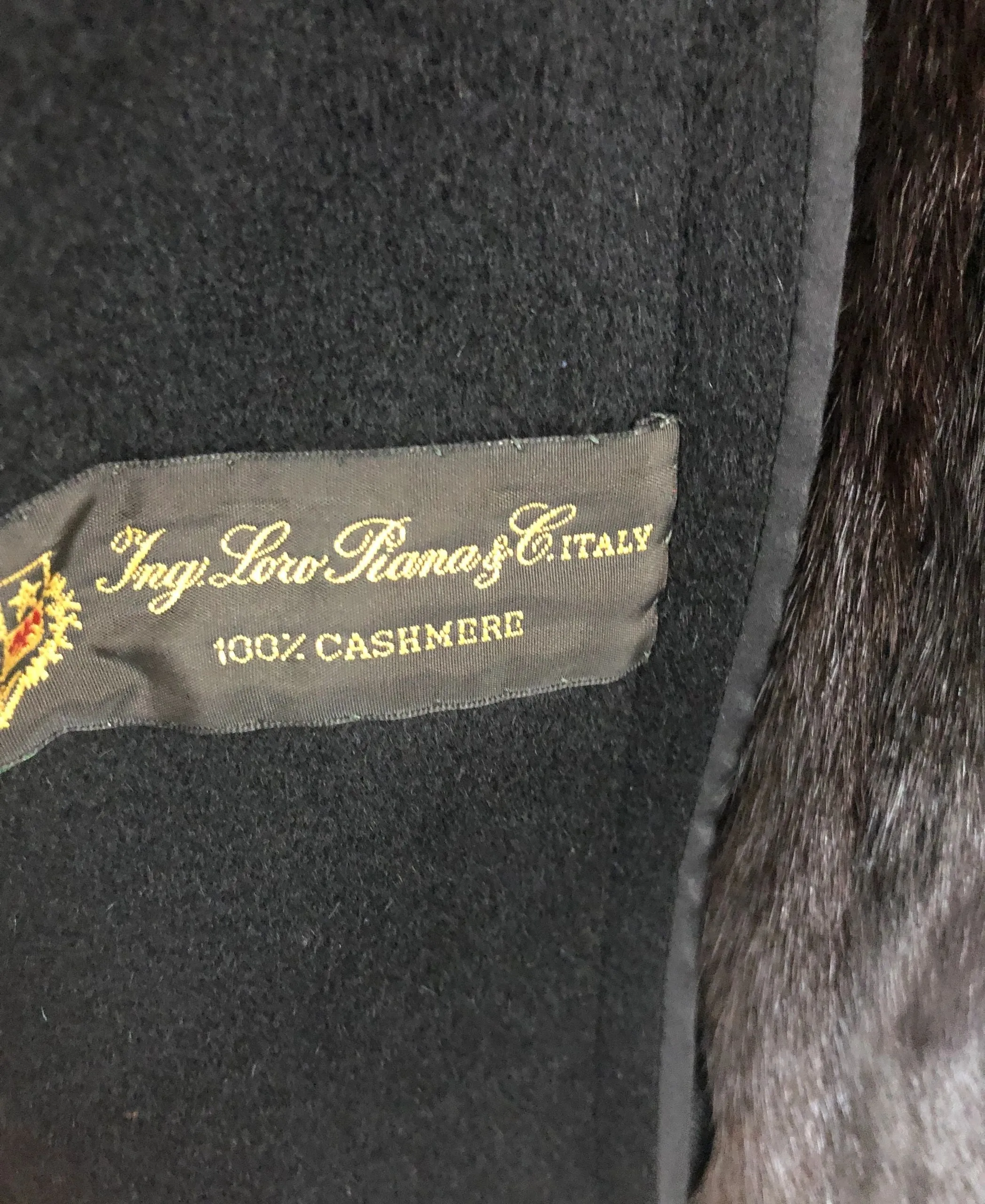 Loro Piana Belted Cashmere Coat With Mink Liner Size L