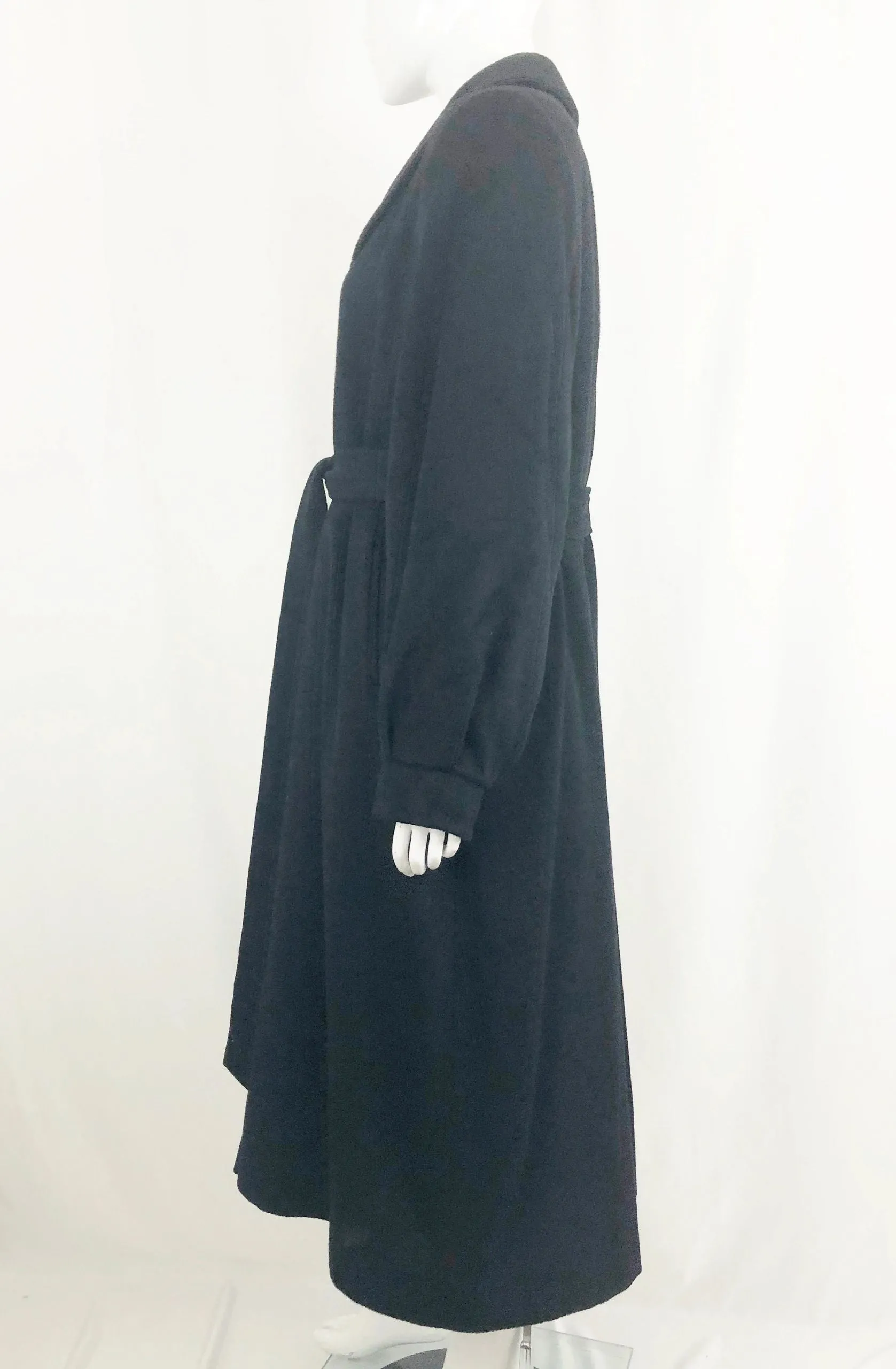 Loro Piana Belted Cashmere Coat With Mink Liner Size L