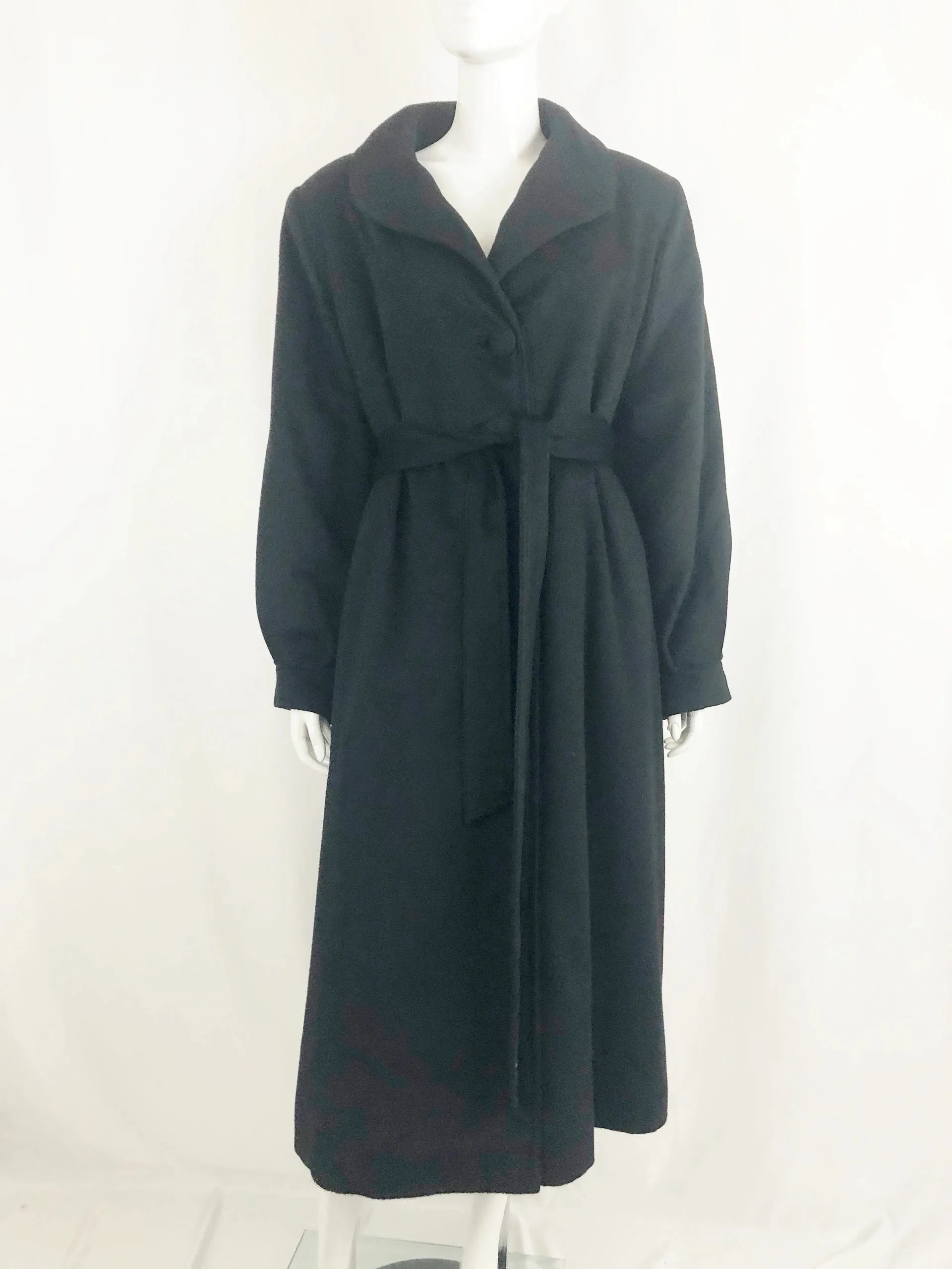 Loro Piana Belted Cashmere Coat With Mink Liner Size L