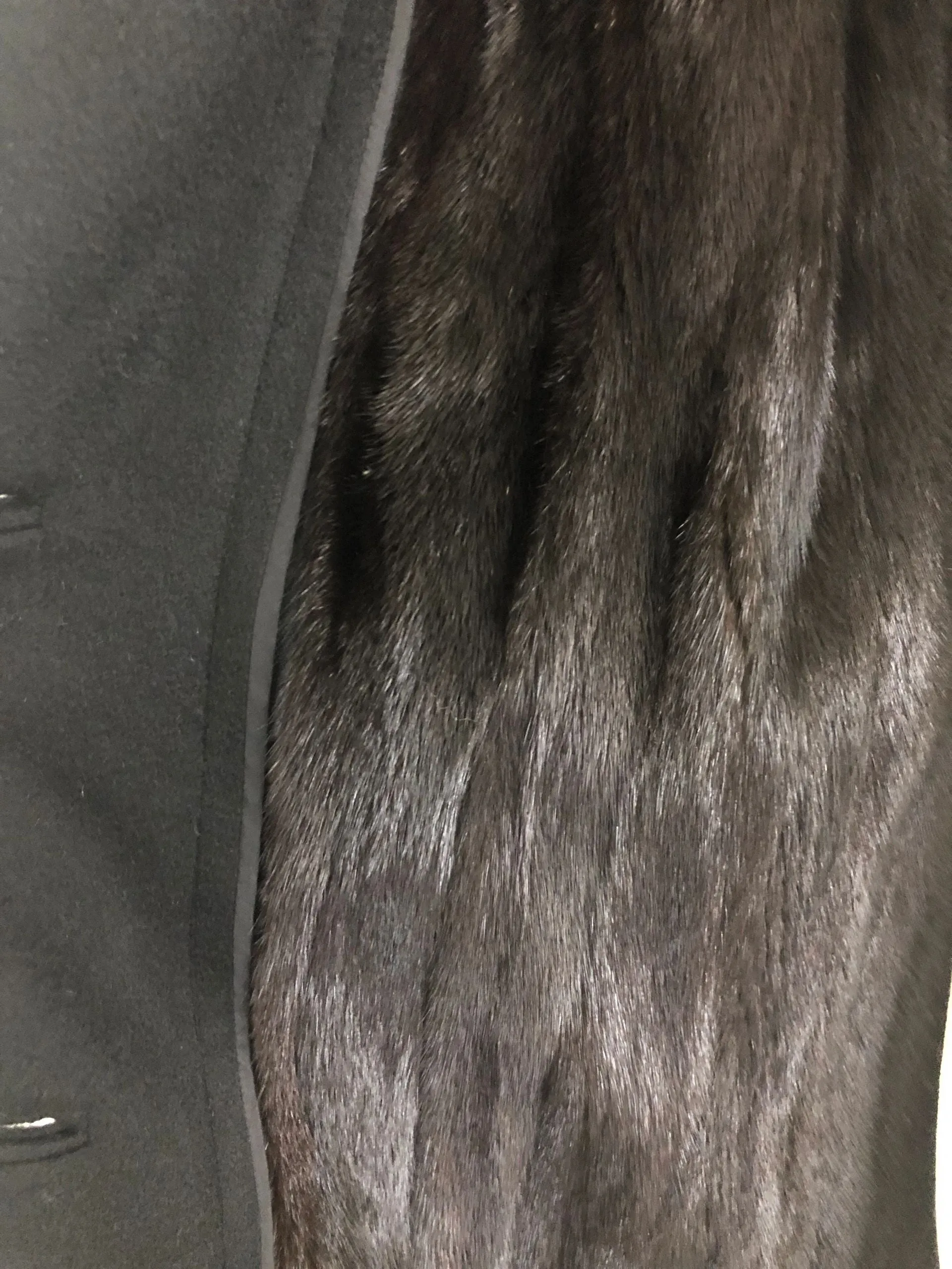 Loro Piana Belted Cashmere Coat With Mink Liner Size L