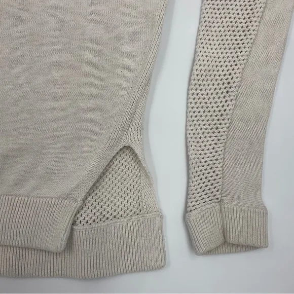 Lululemon RARE Bhakti Life Sweater RETIRED Ecru Open Knit Crew Neck Top L/XL