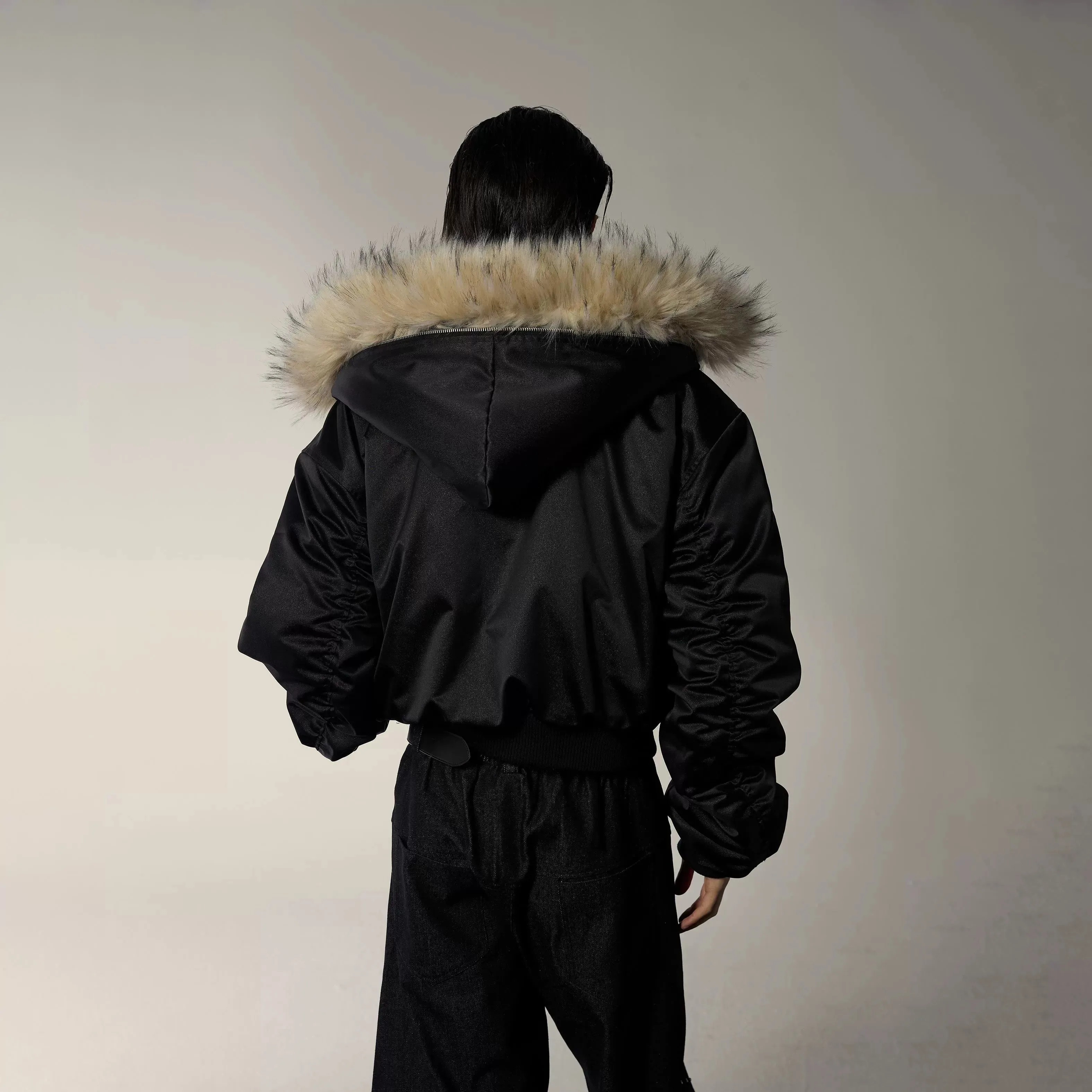 Luxurious Fur-Collared Hooded Jacket